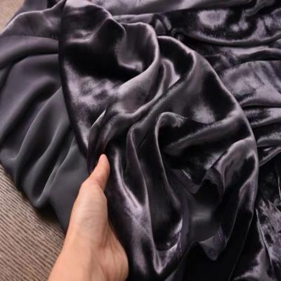 China Italy Gray Color Velvet Fabric /100% Pure Silk Velvet Fabric SILK for sale