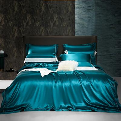 China Anti-pilling Silk Bedding Set 100% Silk Seamless Home Use Bed Sheet Set for sale