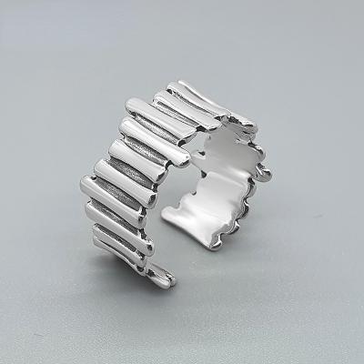 China Women Unisex Silver 925 Sterling Silver Men Femme Geometric Thick Band Ring Lead Free Nickel Free Jewelry for sale