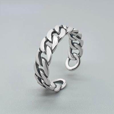 China Dropshipping Fashion Jewelry Design Chain Ring Band Ring Unique Personalized 925 Lead Free 925 Silver Jewelry for sale