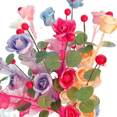 China Foam Best Selling Multicolor Artificial Flowers Foam Rose For Wedding Party Decoration for sale