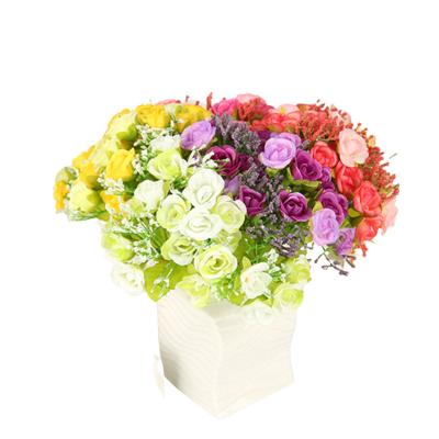 China 2023 Silk Fast Delivery Cheap Artificial Rose Flower Small Bouquet Easter Mother's Day Gift for sale