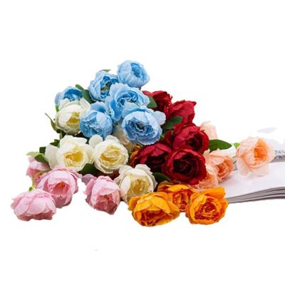 China Hot Selling Artificial Silk 6 Heads Of Decorative Peonies Peony Flower Bouquet Wedding Road Guide for sale