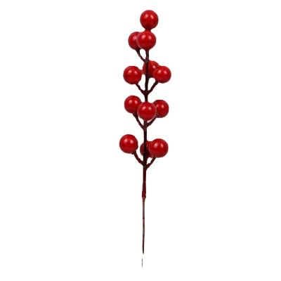 China Plastics+foam Wholesale Decorate Flowers For Holiday Parties Red Fruit Artificial Holly Christmas Flower for sale