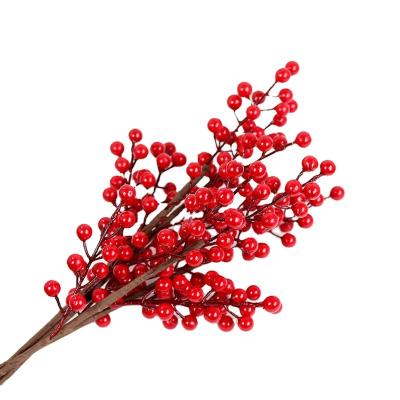 China Other New Arrivals Christmas New Year Decoration Red Fruit Holly Fortune Artificial Forks 12 for sale