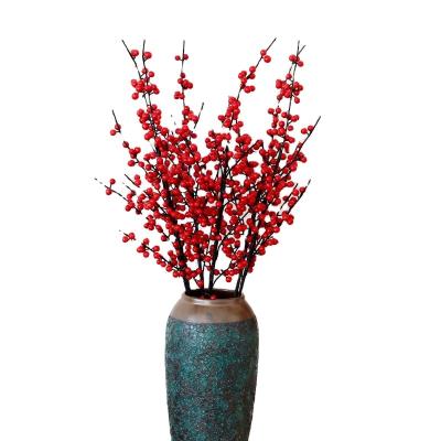 China New Design Foam Decorate Flowers for Holiday Parties Holly Lucky Artificial Fortune Red Fruit for sale