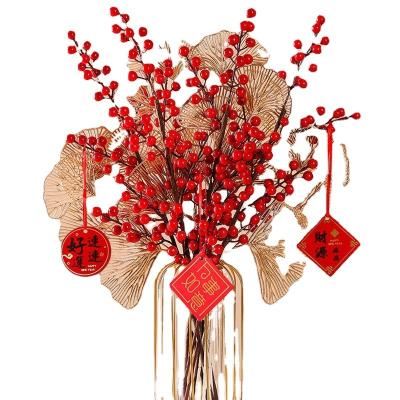 China 2023 Other New Design Artificial Flowers Holly Fruit Art Home Decoration Christmas New Year Decoration for sale