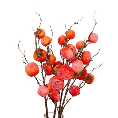 China Foam + Plastic Professional Indoor Plant 7 Heads Decoration Plant Artificial Persimmon For Autumn Home Decoration for sale