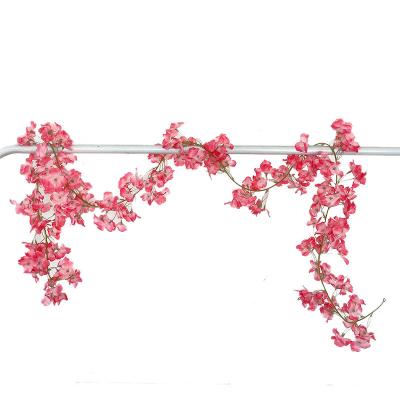 China Sale Silk Hot Spring Silk Vine Hanging Artificial Leaf Flowers Artificial Flower Home Decoration for sale