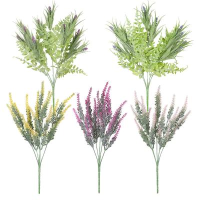 China Luxury Wholesale Fake Lavender Plants Bouquet Wedding Decoration Home Decor Plastic Flowers for sale