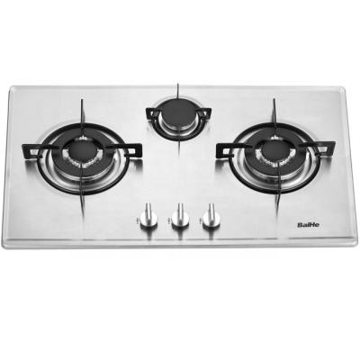 China Household Appliance Stainless Steel 3 Burner Gas Stove Gas Cooker Hob Hob BH968D-3B for sale