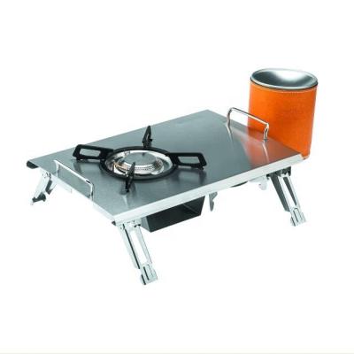 China High Quality Adjustable Height Home Use Gas Stove BBQ Grill 304 Stainless Steel Stove Table Portable Outdoor Gas Stove for sale