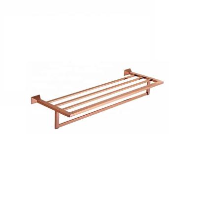 China Eco - Friendly Hotel Project Bathroom Accessories Rose Gold Bathroom Towel Rack for sale