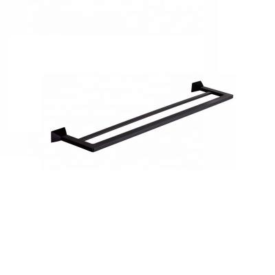 China Eco - Friendly Bathroom Accessories Black Bathroom Project Hotel Double Towel Rack for sale