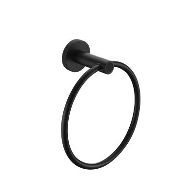 China Modern OLANG Bathroom Hardware Set Matte Black Towel Ring for sale