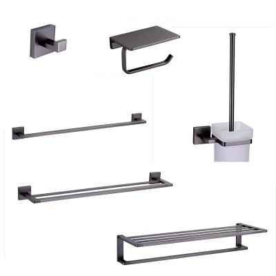 China Sustainable Gray Color Bathroom Hardware Set for sale