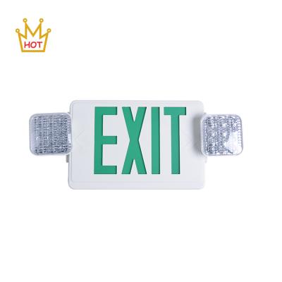 China China Supplier Commercial Fire Resistant Exit Fire Safety Wall Mounted Combo Light Emergency Exit Sign for sale