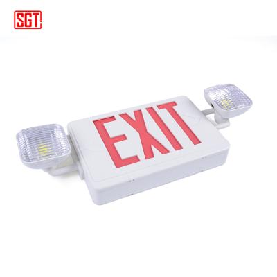 China Commercial Red LED Exit Sign Emergency Light Combo With Battery Holder for sale