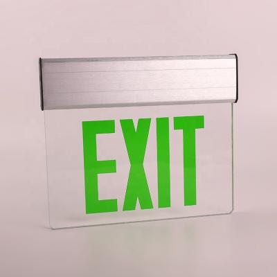 China Safety uIL listed emergency exit high quality aluminum housing rechargeable light led fire safety exit edgelit for sale