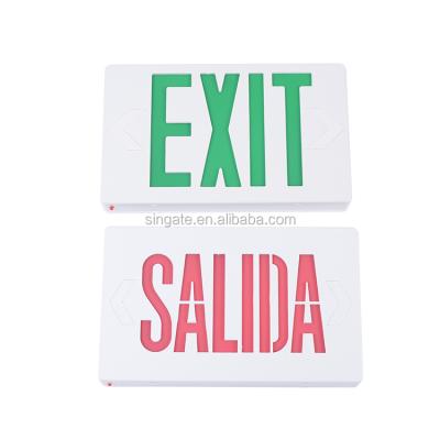 China Commercial LED Exit Sign With Red Green Letters Battery Holder Led Emergency Light With 