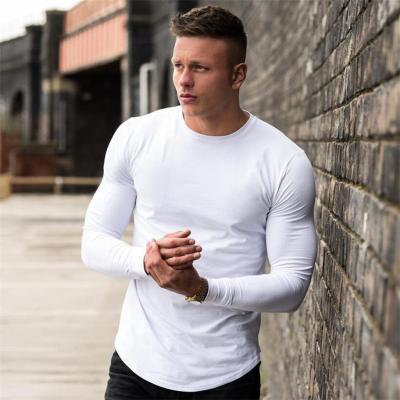 China 2021 Wholesale Custom Breathable Long Sleeve Workout Clothing Mens Anti-Wrinkle Sportswear Gym Running Tops for sale