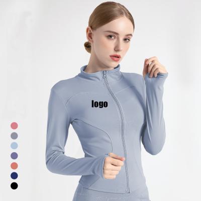 China New Autumn Plain Fitness Jacket Women Long Sleeve Top Gym Fit Slim Quick Dry Plus Workout Plus Size for sale