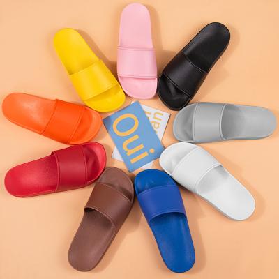 China 2021 Custom Logo Gym Fashion Home Living Slippers Anti-slippery Sandals Beach Custom Slide Shoes Foot Wear for sale