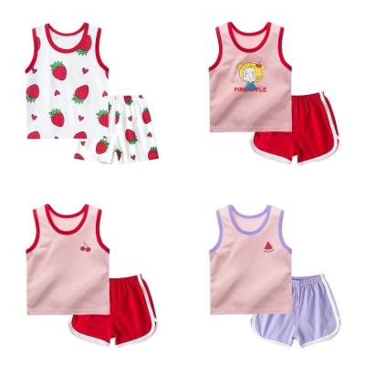 China Anti-pilling anti-pilling children summer vest shorts suit children vest boys two-piece set girls summer clothes cotton summer clothes suit for sale