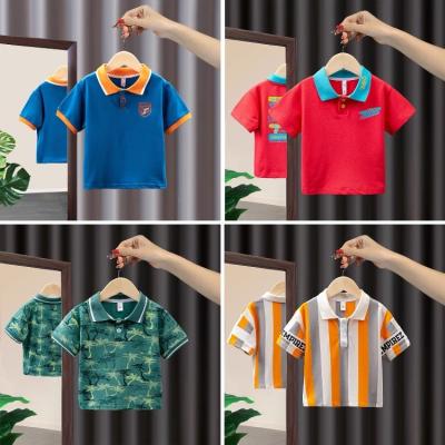 China Boy's T-shirt Summer Clothing Lapel Shorts Anti-Shrink Sleeve 100% Cotton Polo Shirt Shorts Sleeve Anti-Shrink for sale