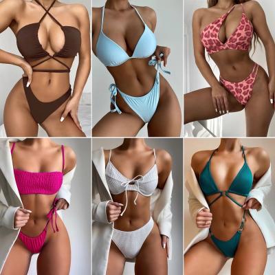 China Women's sexy beach fashion antibacterial antibacterial sexy bikini brazilian women's lingerie solid swimwear customized new style 2022 for sale