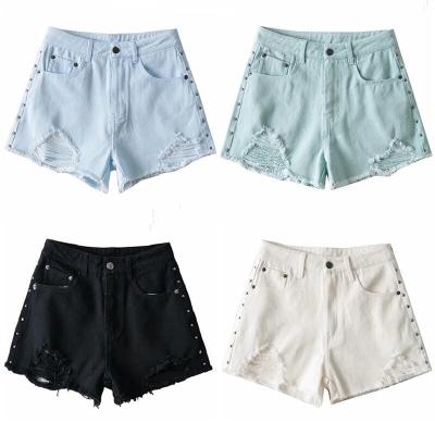 China anti-wrinkle anti-wrinkle summer hot sexy shorts washed jeans ripped denim shorts high waist women short jeans for sale