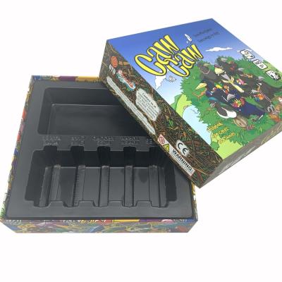 China Custom CMYK Printed Cardboard Paper Card Games With Plastic Tray for sale