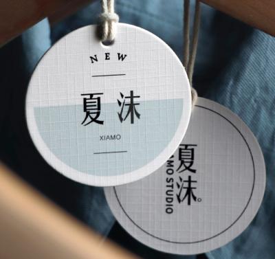 China Exquisite CMYK 1mm Custom Round Hang Tags For Clothing 60x60mm for sale