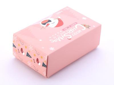 China Lovely Pink Color Printed Ivory Board Box Foldable 350gsm For Christmas Gifts for sale