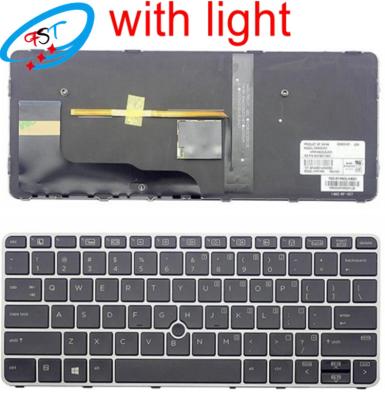 China Wholesale newLaptop QWERTY Keyboard FOR HP ELITEBOOK 720 G1 720 G2 725 G2 820 G1 820palmrest keyboard US black with silver backlight for sale