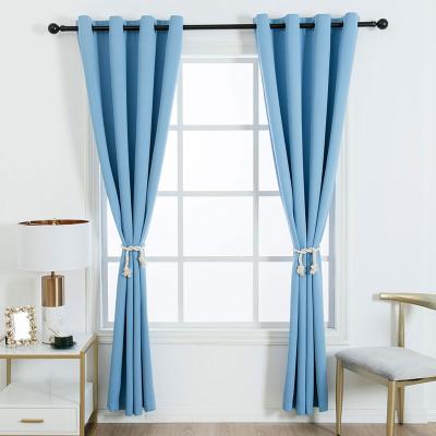 China Hot Selling LOSPRING Factory Supply Polyester Blackout Curtains 100% Solid Ready Made Triple Weave Curtains For Living Room for sale