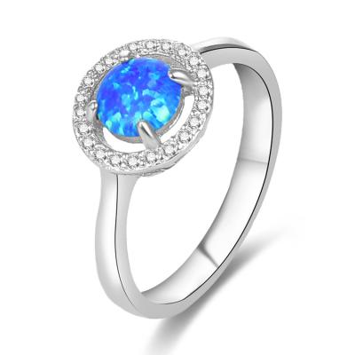 China POLIVA 925 Ring With Blue Stone Opal FASHIONABLE Silver Engagement Rings Fine Jewelry For Women for sale