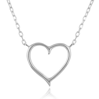 China CLASSIC 925 Sterling Silver 18K Gold Plated Custom Love Heart Jewelry Necklace for sale