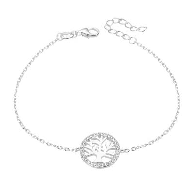 China POLIVA 925 Sterling Silver Bangle Bracelet Women's Zircon Tree Tree of Life Bangle Bracelet of Life for sale