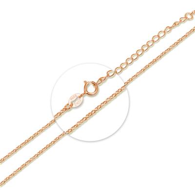 China POLIVA 925 Jewelry Neck Chain Italian Rose Gold Plated Factory Price Cross Chain Sterling Silver Chains Necklaces Wedding Gift Environmentally Friendly for sale