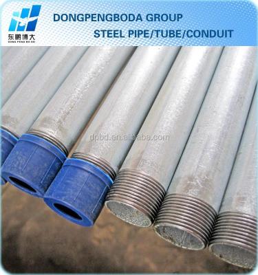 China Electrical Pipe DPBD Metal Conduit EMT ISO Threaded With Coupling for sale