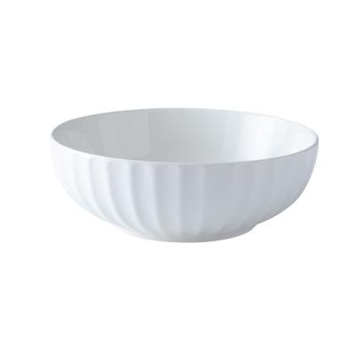 China Latest Design Yantai Tongli Soup Bowl Ceramic White Porcelain Serving Bowl Viable Custom Hotel Tableware for sale