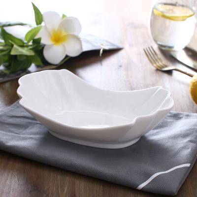 China 8/10 Inch Living Height Quality White Ceramic Serving Dish For Hotel Home Restaurant for sale