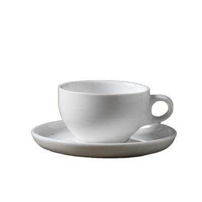 China Viable Yantai Tongli Coffee Ware Porcelain White Ceramic Coffee Cup Saucers Set for sale