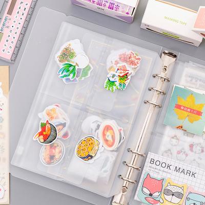 China A5/A6 Ring Binder Storage Bag Metal Sticker Scrapbooking Plastic Storage Die-Cut Pockets for sale