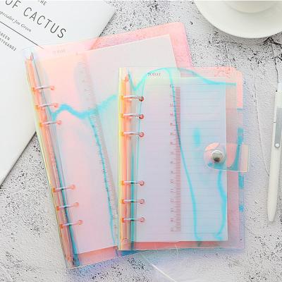 China A5/A6 Mini Binder Holographic PVC Vinyl Planner Notebook Accessories for sale