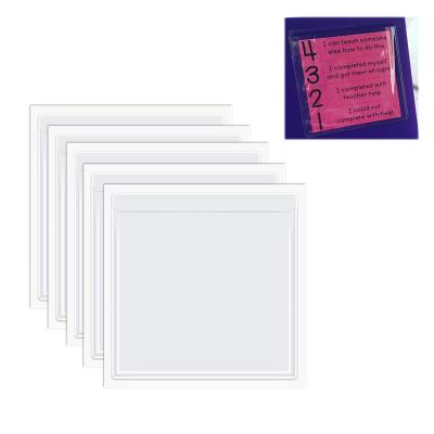 China Waterproof Clear Adhesive Square Vinyl Self Adhesive Label Pockets for Planner's Notebooks for sale