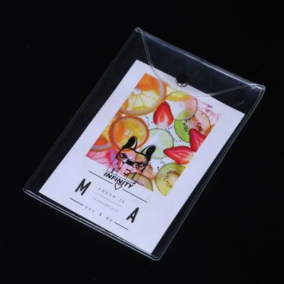 China Fashion Clear PVC Plastic Bag With Snap Button Vinyl Document Bag Custom Stationery Office for sale