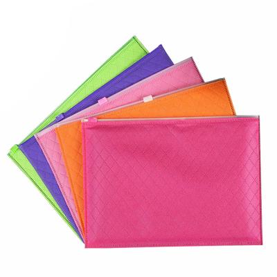 China New style eco-friendly custom a4 a5 biodegradable non woven waterproof document bag with zipper for sale