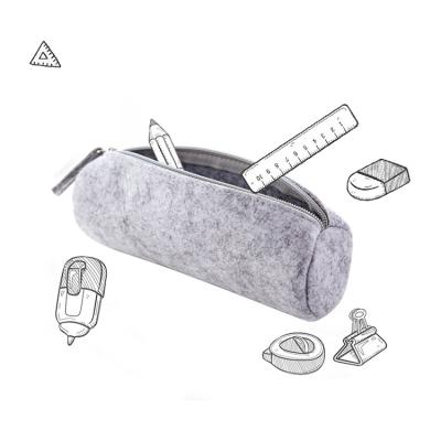 China Eco-friendly Large Capacity Student Supplies Glasses Felt Pencil Stationery Storage Bag for sale